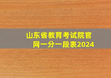 山东省教育考试院官网一分一段表2024