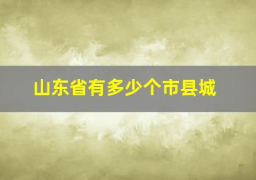 山东省有多少个市县城