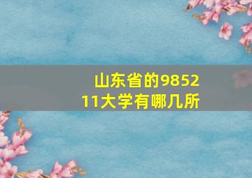 山东省的985211大学有哪几所