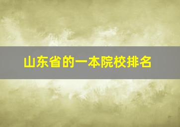 山东省的一本院校排名