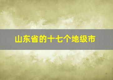 山东省的十七个地级市