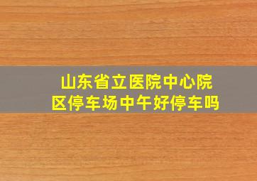 山东省立医院中心院区停车场中午好停车吗