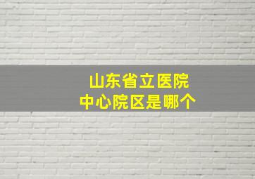 山东省立医院中心院区是哪个