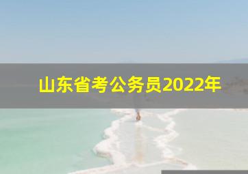 山东省考公务员2022年