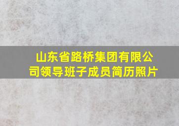 山东省路桥集团有限公司领导班子成员简历照片