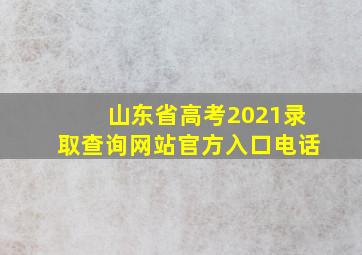 山东省高考2021录取查询网站官方入口电话