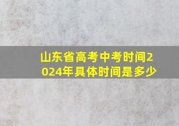 山东省高考中考时间2024年具体时间是多少