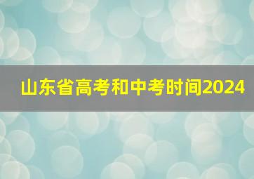 山东省高考和中考时间2024