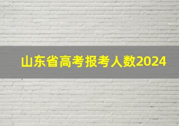 山东省高考报考人数2024