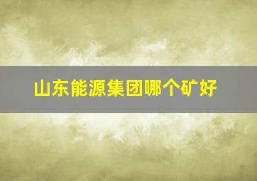 山东能源集团哪个矿好