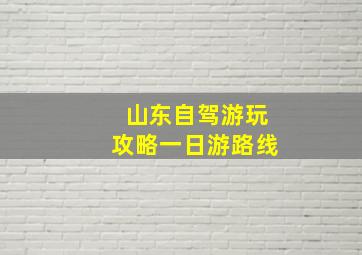 山东自驾游玩攻略一日游路线