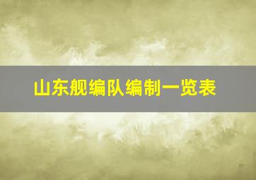 山东舰编队编制一览表