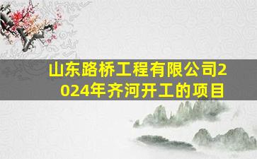 山东路桥工程有限公司2024年齐河开工的项目