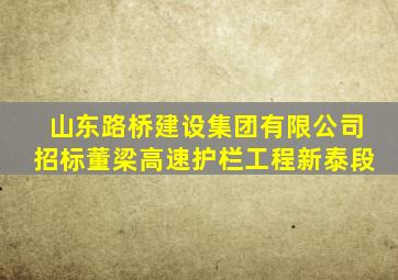 山东路桥建设集团有限公司招标董梁高速护栏工程新泰段