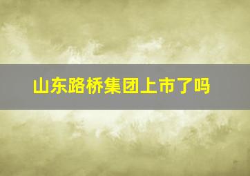 山东路桥集团上市了吗