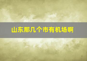 山东那几个市有机场啊