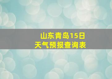 山东青岛15日天气预报查询表