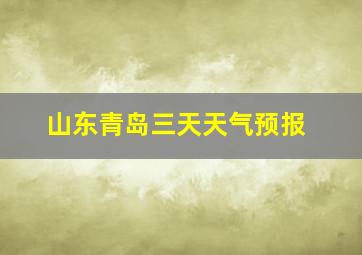 山东青岛三天天气预报