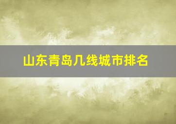 山东青岛几线城市排名