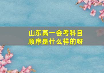 山东高一会考科目顺序是什么样的呀