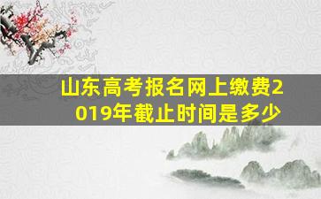 山东高考报名网上缴费2019年截止时间是多少