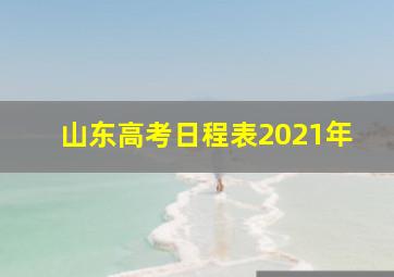 山东高考日程表2021年