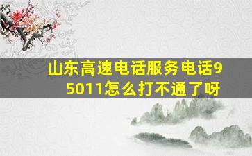 山东高速电话服务电话95011怎么打不通了呀