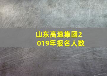 山东高速集团2019年报名人数