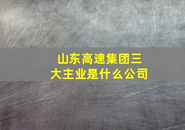 山东高速集团三大主业是什么公司