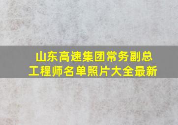 山东高速集团常务副总工程师名单照片大全最新