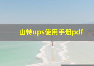 山特ups使用手册pdf