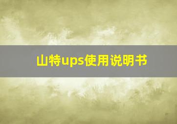 山特ups使用说明书