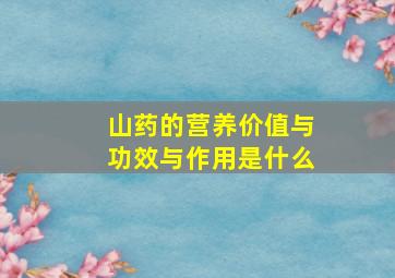 山药的营养价值与功效与作用是什么