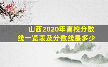 山西2020年高校分数线一览表及分数线是多少