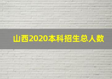 山西2020本科招生总人数