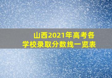 山西2021年高考各学校录取分数线一览表