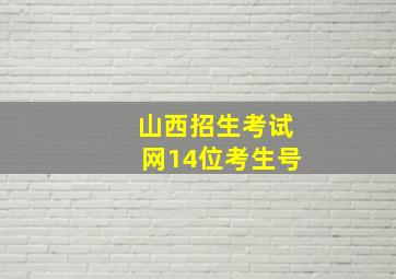 山西招生考试网14位考生号