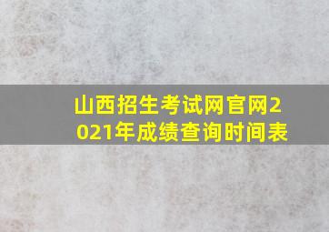 山西招生考试网官网2021年成绩查询时间表