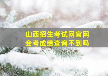 山西招生考试网官网会考成绩查询不到吗