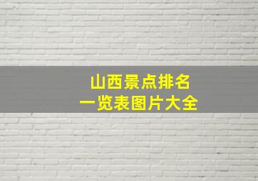 山西景点排名一览表图片大全