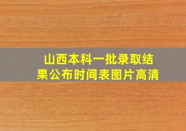 山西本科一批录取结果公布时间表图片高清