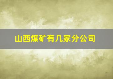 山西煤矿有几家分公司