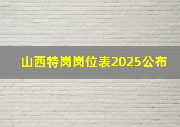 山西特岗岗位表2025公布