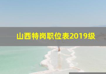 山西特岗职位表2019级