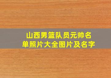 山西男篮队员元帅名单照片大全图片及名字