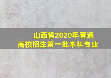 山西省2020年普通高校招生第一批本科专业