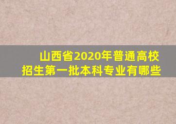 山西省2020年普通高校招生第一批本科专业有哪些