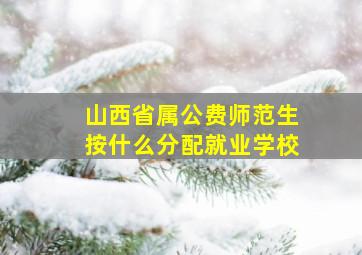 山西省属公费师范生按什么分配就业学校