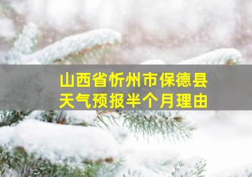 山西省忻州市保德县天气预报半个月理由