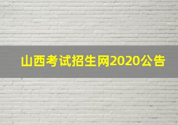 山西考试招生网2020公告